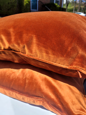 Rust Velvet Pillows-set of 2