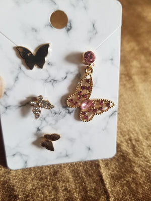 Butterfly 4-piece Earring Set