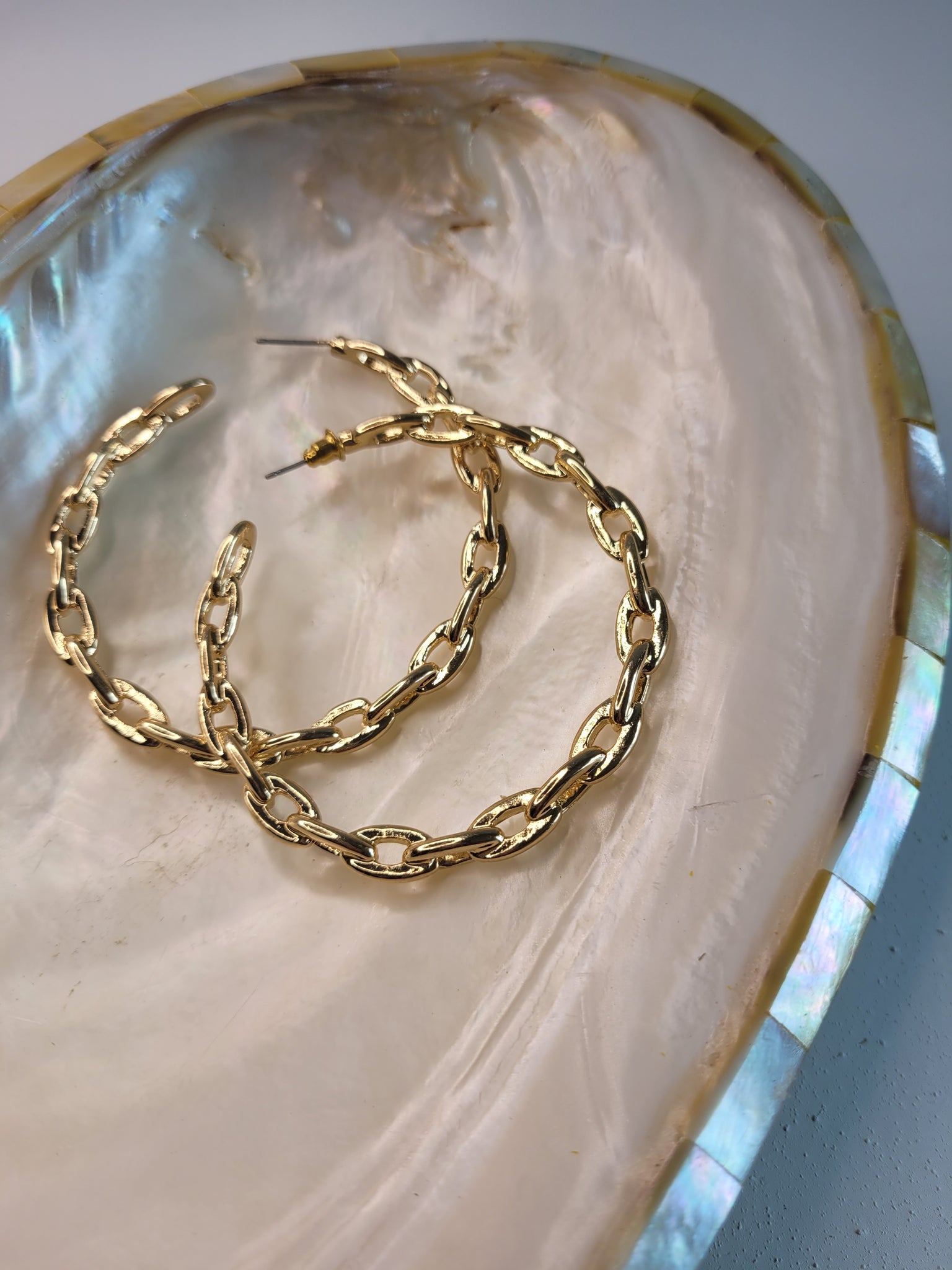 Chain Rope Gold Hoop Earrings