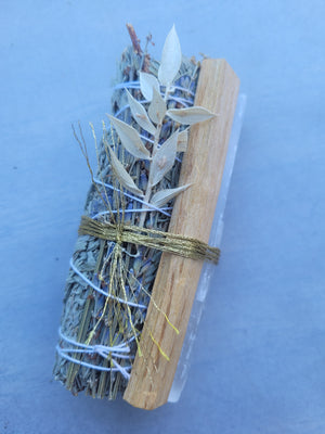 Mystical Smudge Kit-Palo Santo + Sage + Selenite