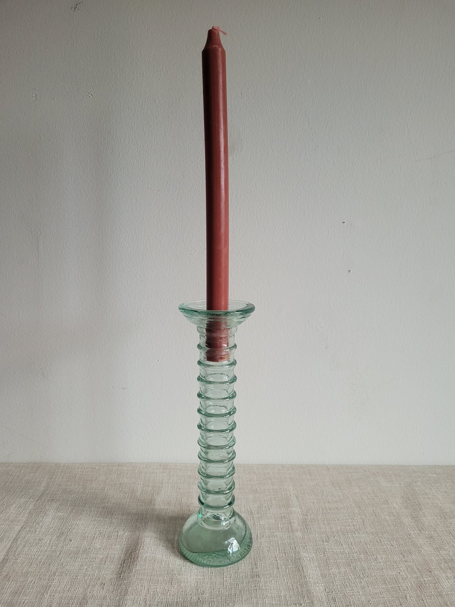 Recycled Glass Ribbed Taper Holder
