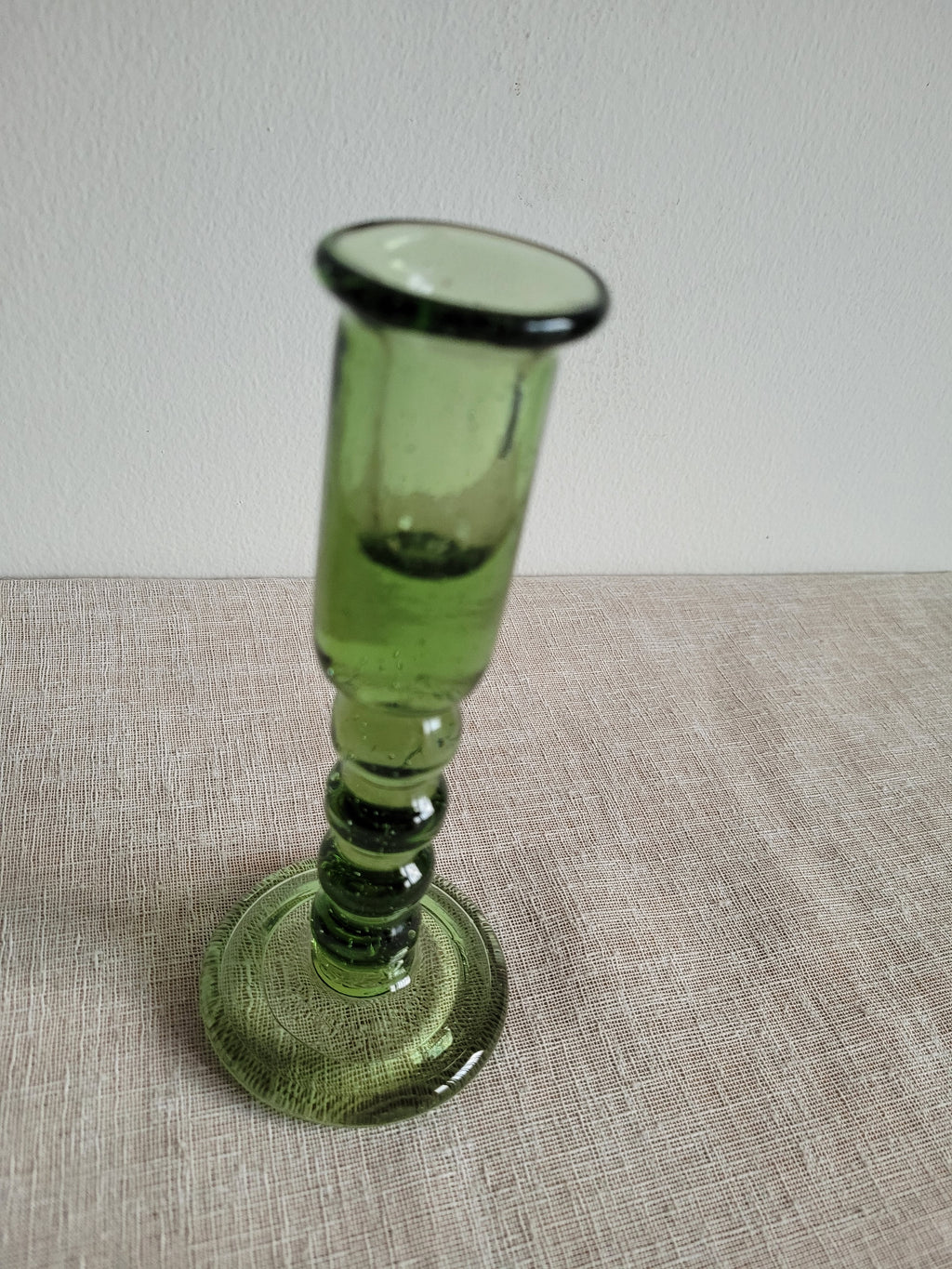 Green Glass Taper Holder