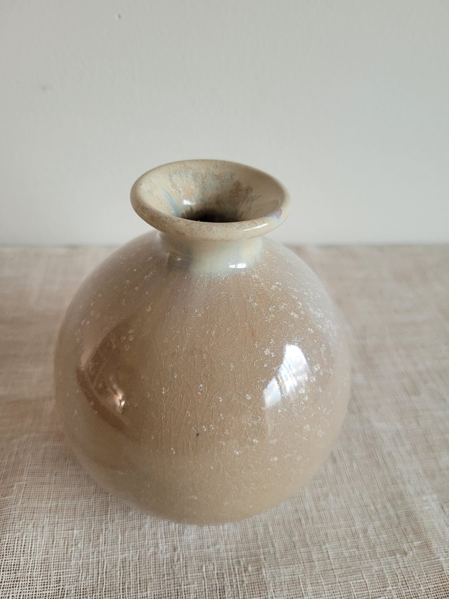 Glazed Round Ceramic Bud Vase