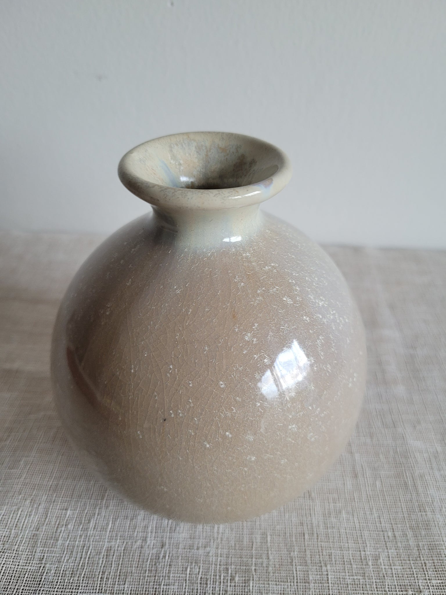 Glazed Round Ceramic Bud Vase