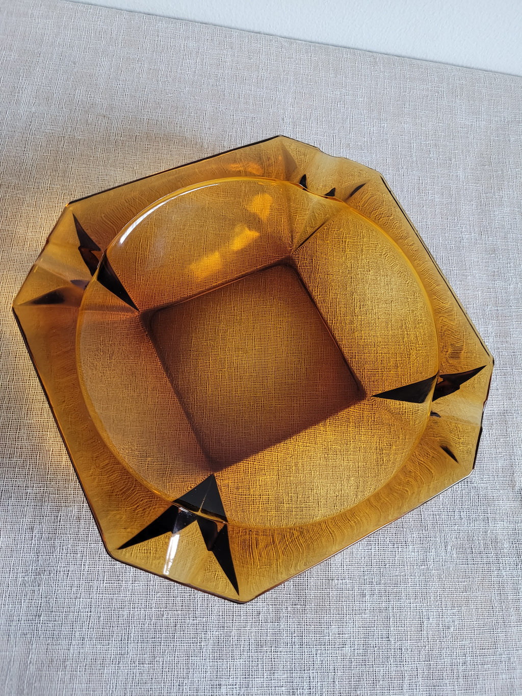 Amber Glass Ashtray (Large)